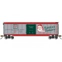 50` Plug-Door Boxcar - Ready to Run - Silver Series(R) -- North Pole & Southern 4126 (Christmas Santa`s Bakery, gray, green, red