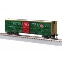 40′ Stock Car w/Reindeer Sounds - Ready to Run -- Reindeer Express Agency 4420 (green, red, gold), HO, Lionel 2554420