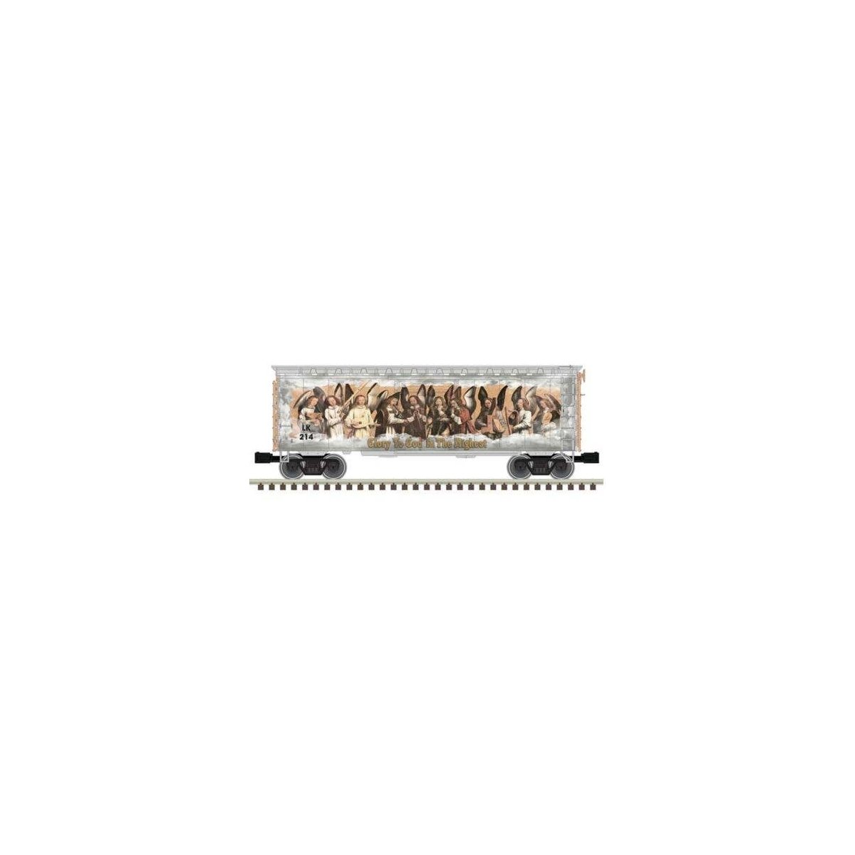 PS-1 40′ Boxcar w/Lights - 3-Rail - Ready to Run -- 2023 Christmas Car LK214 (gold theme), O, Atlas O 3001490