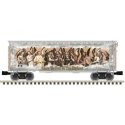 PS-1 40′ Boxcar w/Lights - 3-Rail - Ready to Run -- 2023 Christmas Car LK214 (gold theme), O, Atlas O 3001490