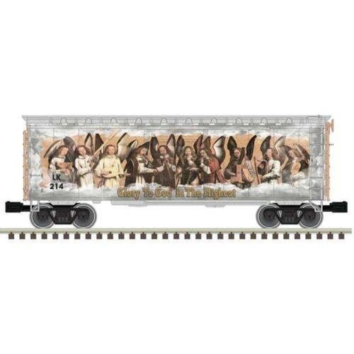 PS-1 40′ Boxcar w/Lights - 3-Rail - Ready to Run -- 2023 Christmas Car LK214 (gold theme), O, Atlas O 3001490