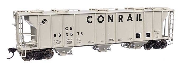 50′ Pullman-Standard PS-2 2893 3-Bay Covered Hopper - Ready to Run -- Conrail 883578, HO, WalthersMainline 7052