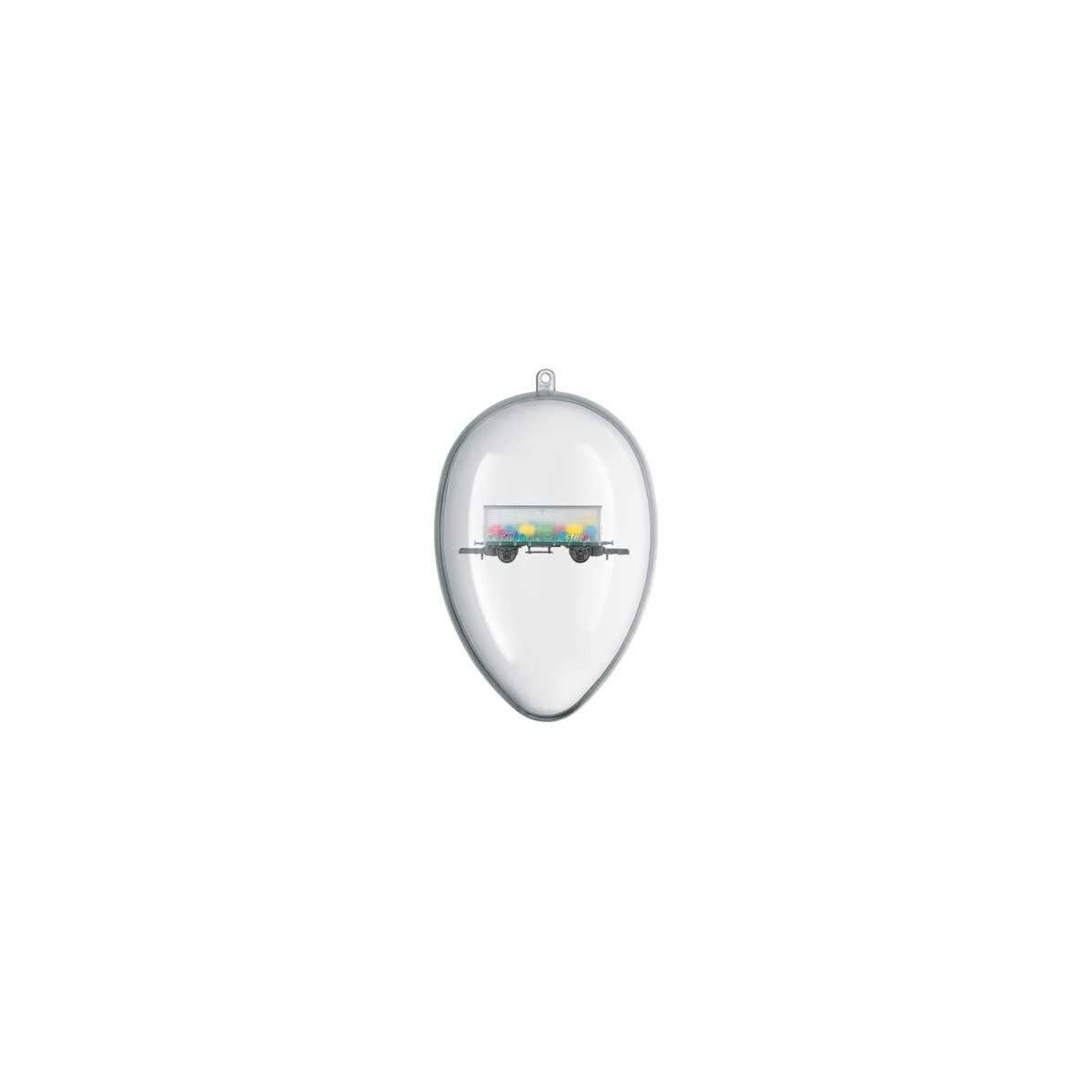 2022 Easter Car - Ready to Run -- Transparent Boxcar w/Eggs inside a Clear Egg, Z, Marklin, Inc 80422