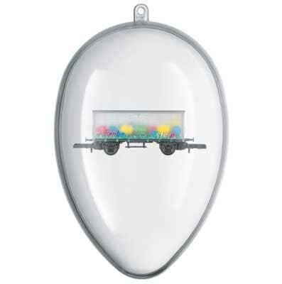 2022 Easter Car - Ready to Run -- Transparent Boxcar w/Eggs inside a Clear Egg, Z, Marklin, Inc 80422