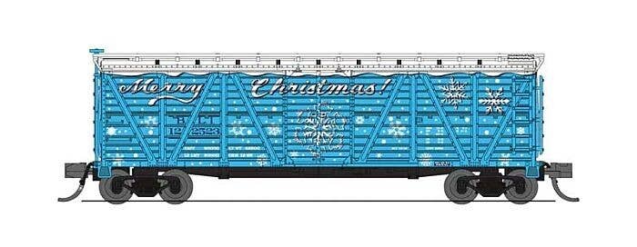 PRR K7 Stock Car 2-Pack (No Sound) - Ready to Run -- Merry Christmas (blue, white), N, Broadway Limited Imports 8488