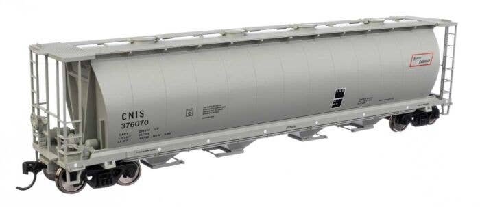 59′ Cylindrical Hopper - Ready to Run -- Canadian National International Service CNIS 376070 (round hatches), HO, WalthersMain