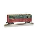 40′ Animated Stock Car with Reindeer - Ready-to-Run -- North Pole & Southern 12014 (Reindeer Transport green, red), HO, Bachma