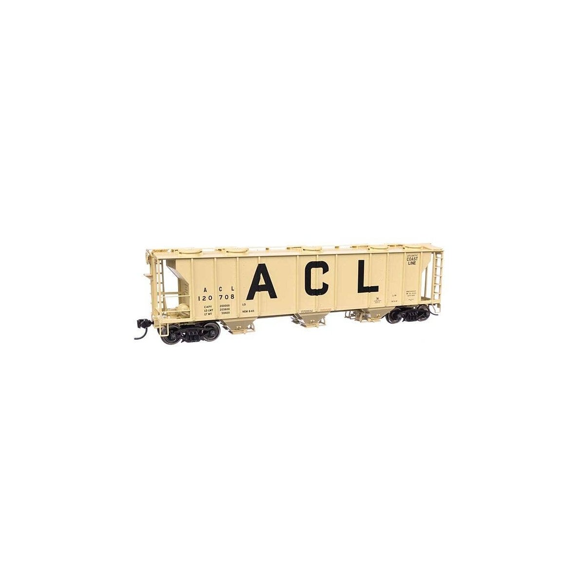 50′ Pullman-Standard PS-2 2893 3-Bay Covered Hopper - Ready to Run -- Atlantic Coast Line 120708, HO, WalthersMainline 7040