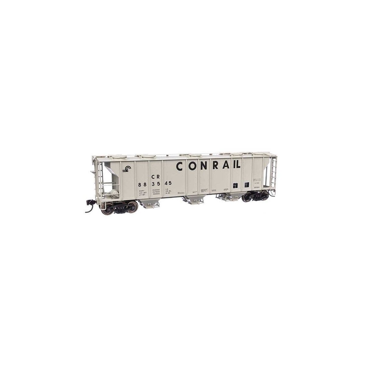 50′ Pullman-Standard PS-2 2893 3-Bay Covered Hopper - Ready to Run -- Conrail 883545, HO, WalthersMainline 7050