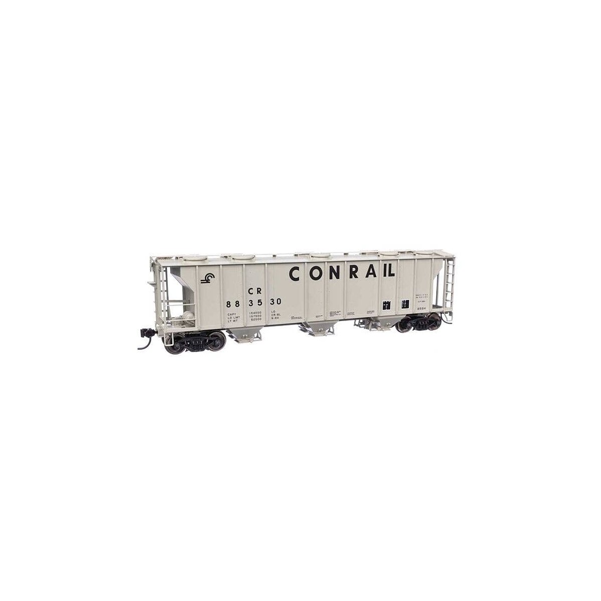 50′ Pullman-Standard PS-2 2893 3-Bay Covered Hopper - Ready to Run -- Conrail 883530, HO, WalthersMainline 7049