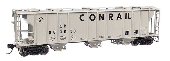 50′ Pullman-Standard PS-2 2893 3-Bay Covered Hopper - Ready to Run -- Conrail 883530, HO, WalthersMainline 7049