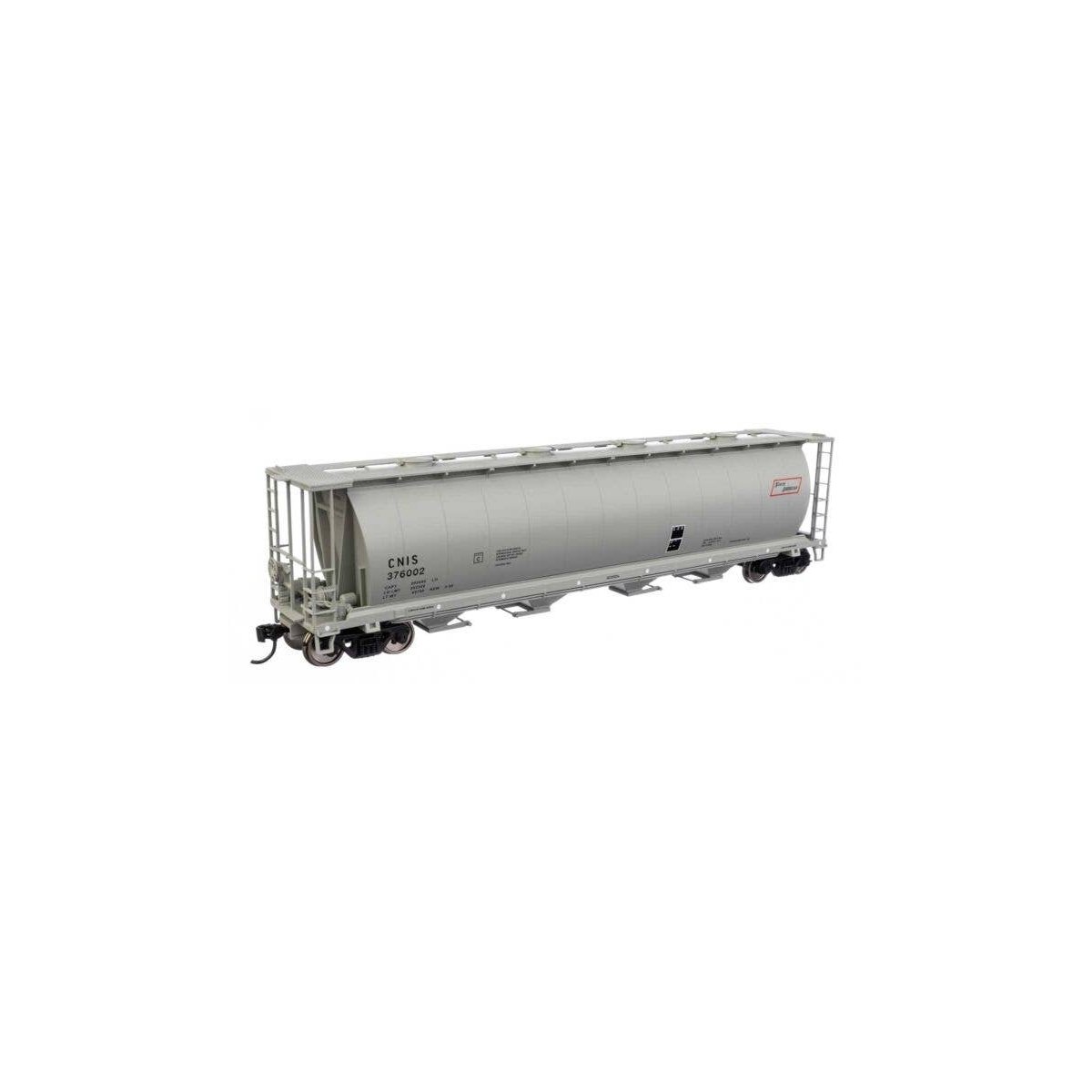 59′ Cylindrical Hopper - Ready to Run -- Canadian National International Service CNIS 376002 (round hatches), HO, WalthersMain