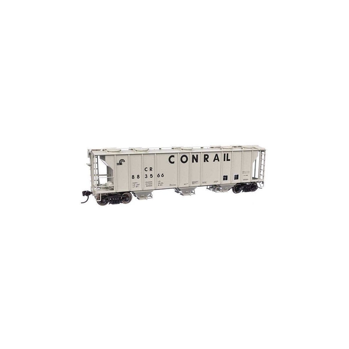 50′ Pullman-Standard PS-2 2893 3-Bay Covered Hopper - Ready to Run -- Conrail 883566, HO, WalthersMainline 7051