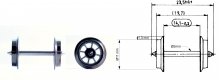 Spoked wheel set for AC operation, HO, Roco 6562