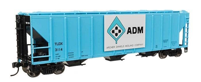 50′ Pullman-Standard PS2-CD 4427 3-Bay Covered Hopper - Ready to Run -- Archer-Daniels-Midland 3114, HO, WalthersMainline 4940