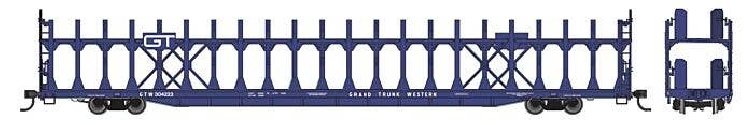 89′ Flatcar w/Bi-Level Open Auto Rack - Ready to Run -- Grand Trunk Western 304223, HO, WalthersMainline 8033