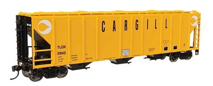50′ Pullman-Standard PS2-CD 4427 3-Bay Covered Hopper - Ready to Run -- Cargill 2842, HO, WalthersMainline 49405
