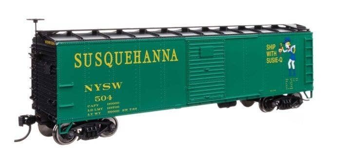 40′ Steel Boxcar with Murphy Ends - Ready to Run -- New York, Susquehanna & Western 504, HO, WalthersMainline 41070