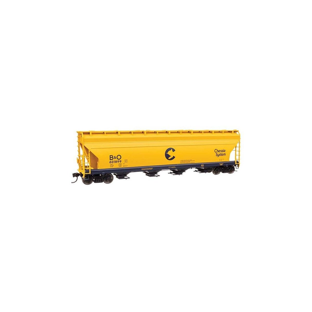 ACF 5250 4-Bay Centerflow Covered Hopper - Ready to Run -- Chessie System B&O 601899, HO, WalthersMainline 49202