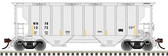 Portec 3000 2-Bay Covered Hopper - Ready to Run - Master(R) Plus -- Winifrede RR WNFR 1178 (gray, black), HO, Atlas Model Railro