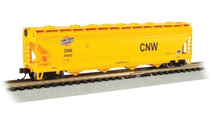 ACF 56′ 4-Bay Center-Flow Hopper - Ready to Run - Silver Series(R) -- Chicago & North Western 49043 (Late Scheme, yellow, blac