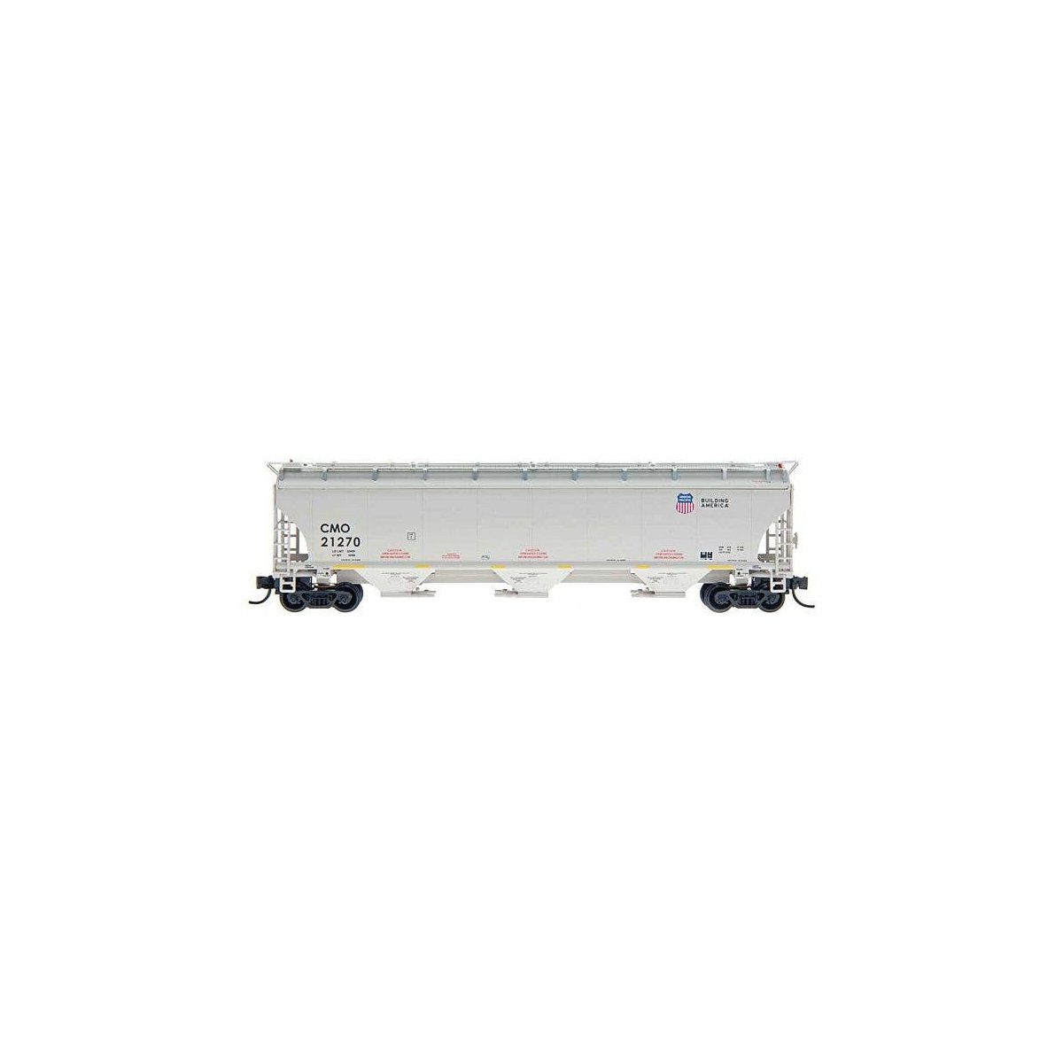 Trinity 5161 Cubic Foot Covered Hopper - Ready to Run -- Union Pacific CMO (gray, Building America Logo), HO, Intermountain Rail