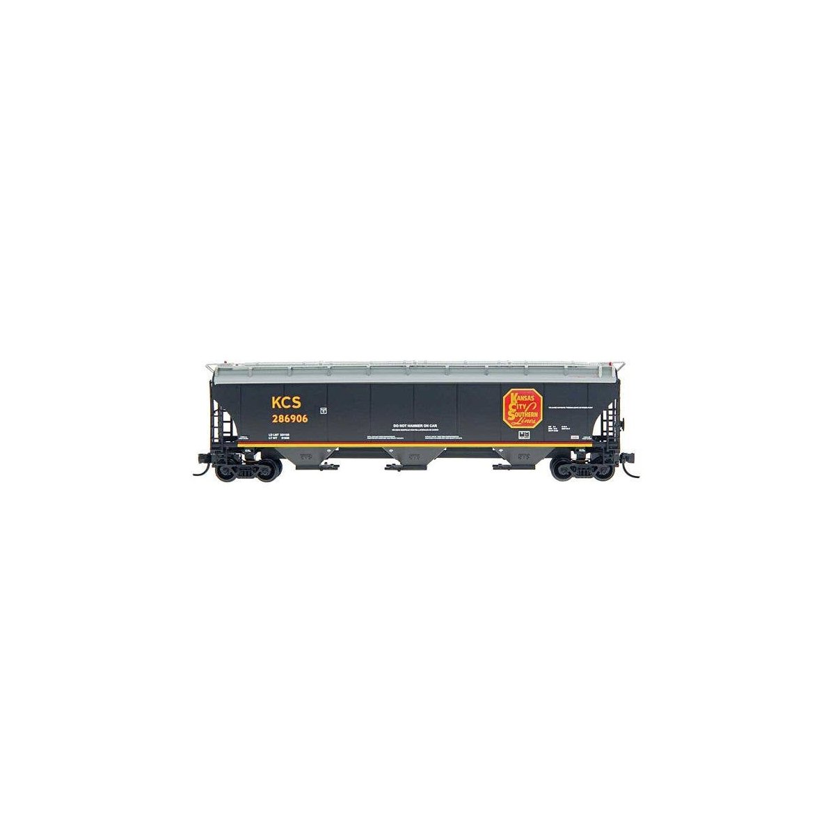 Trinity 5161 Cubic Foot Covered Hopper - Ready to Run -- Kansas City Southern (black, red, gray, yellow), HO, Intermountain Rail