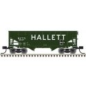2-Bay Offset-Side Hopper with Flat Ends & Load - Ready to Run - Master(R) -- Hallett 9924 (green, white), N, Atlas Model Railroa