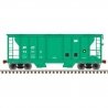 PS-2 2-Bay Covered Hopper - Ready to Run -- Penn Central 74212 (green, white), N, Trainman 50005894