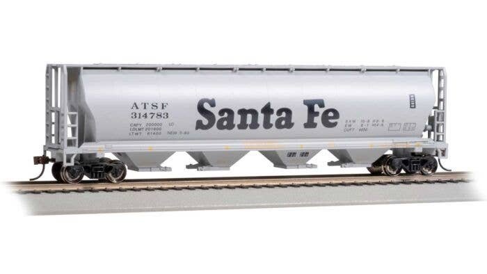 Canadian Cylindrical 4-Bay Grain Hopper - Ready to Run - Silver Series(R) -- Atchison, Topeka & Santa Fe, HO, Bachmann Industrie