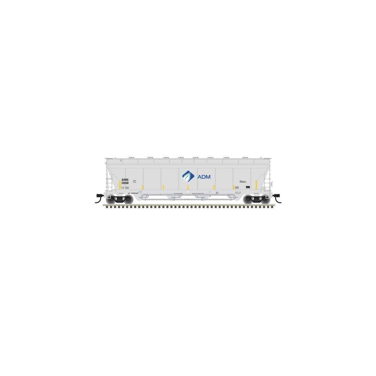 Pressureaide Centerflow Covered Hopper - Ready to Run - Master(R) -- ADM 50008 (gray, blue, green, Leaf), N, Atlas Model Railroa