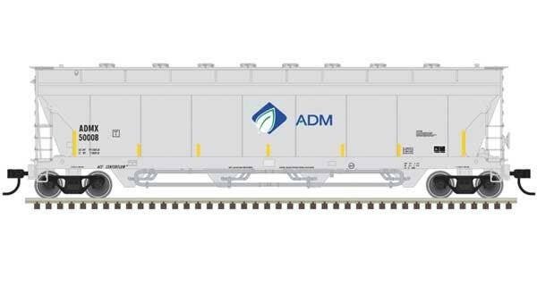 Pressureaide Centerflow Covered Hopper - Ready to Run - Master(R) -- ADM 50008 (gray, blue, green, Leaf), N, Atlas Model Railroa