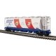 6-Bay Cylindrical Hopper - 3-Rail - Ready to Run - Master -- Burlington Northern 443056 (Bicentennial, white, red, blue), O, Atl