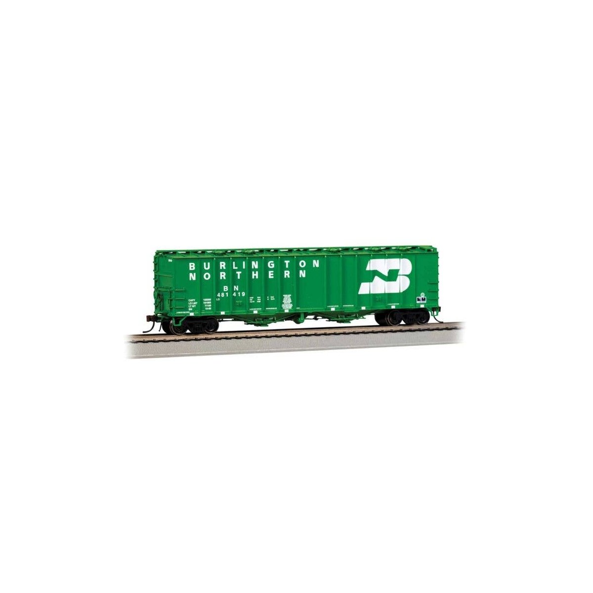 GATX 4180 Airslide Covered Hopper - Ready to Run -- Burlington Northern 481419 (Cascade Green, white, Large Logo), HO, Bachmann 