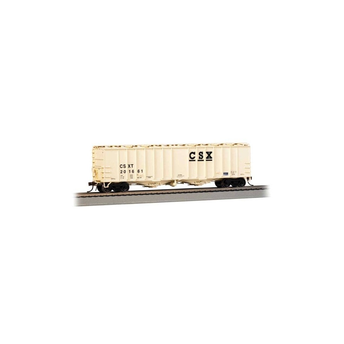 GATX 4180 Airslide Covered Hopper - Ready to Run -- CSX 201661 (pale yellow, black), HO, Bachmann Industries 70621