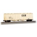 GATX 4180 Airslide Covered Hopper - Ready to Run -- CSX 201661 (pale yellow, black), HO, Bachmann Industries 70621