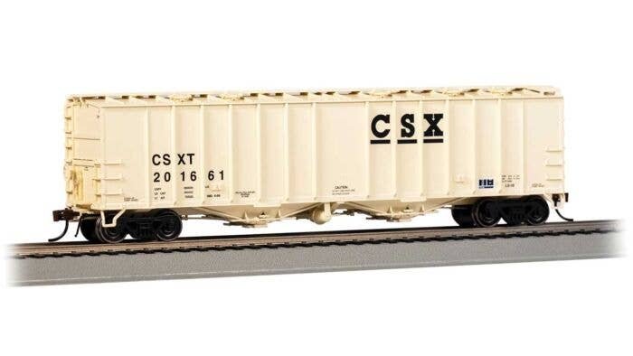 GATX 4180 Airslide Covered Hopper - Ready to Run -- CSX 201661 (pale yellow, black), HO, Bachmann Industries 70621