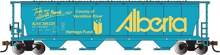 Canadian Cylindrical 4-Bay Grain Hopper - Ready to Run - Silver Series(R) -- Alberta (Vermillion River), N, Bachmann Industries 