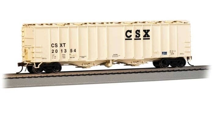 GATX 4180 Airslide Covered Hopper - Ready to Run -- CSX 201354 (pale yellow, black), HO, Bachmann Industries 70617