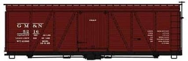 Fowler 36′ Wood Boxcar - Kit -- Gulf, Mobile & Northern 5216 (Boxcar Red), HO, Accurail Inc 1186