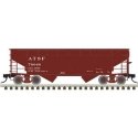 Offset-Side 2-Bay Open Hopper - Ready to Run -- Santa Fe 78066 (Oxide Red), HO, Trainman 20007439