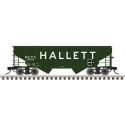 Offset-Side 2-Bay Open Hopper - Ready to Run -- Hallett 9704 (green, white), HO, Trainman 20007442