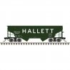 Offset-Side 2-Bay Open Hopper - Ready to Run -- Hallett 9704 (green, white), HO, Trainman 20007442