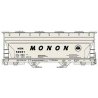 ACF 2-Bay Covered Hopper - Kit -- Monon 52087 (gray, black), HO, Accurail Inc 81511