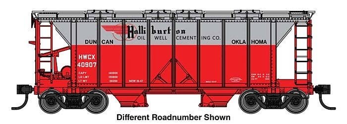 ACF 1958 Cu Ft Covered Hopper - Ready to Run -- Halliburton HWCX 40910, HO, WalthersMainline 49719