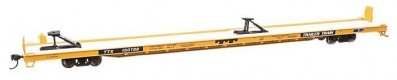 89` Channel Side Flatcar - Ready to Run -- Trailer-Train 150788 (yellow, black 40` Trailer Servi, HO, WalthersMainline 5738