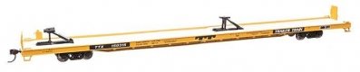 89` Channel Side Flatcar - Ready to Run -- Trailer-Train 150315 (yellow, black 40` Trailer Servi, HO, WalthersMainline 5736
