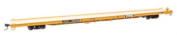 89′ Channel Side Flatcar - Ready to Run -- Trailer-Train JTTX 930188 (yellow, black General Serv, HO, WalthersMainline 5746