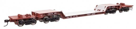 81′ 8-Axle Depressed Center Flatcar - Ready to Run -- Southern 50020, HO, WalthersMainline 50234