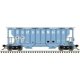 Portec 3000 2-Bay Covered Hopper - Ready to Run - Master(R) -- ATEL Leasing AEQX 3017 (Ex-B&M, blue, white, black, yellow conspi